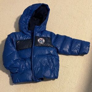 Benetton Kids Blue Hooded Puffer Jacket